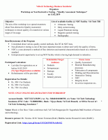 Workshop on Non Destructive Testing Quality Assessment Techniques 2019